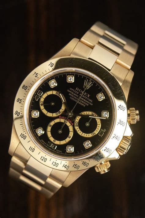 rolex daytona oro giallo quadrante nero e brillanti|Orologi Rolex Cosmograph Daytona .